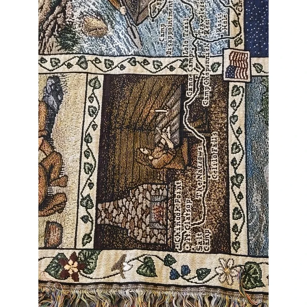 Lewis & Clark Corps Of Discovery Afghan Throw Mill Street Design Woven Tapestry